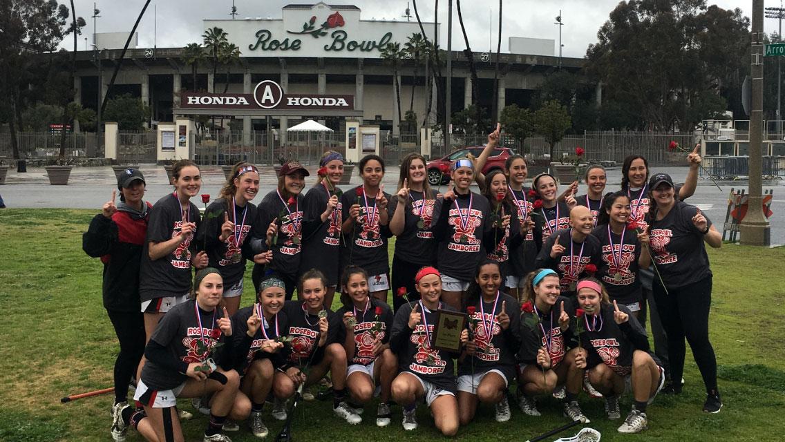 Pirls Lacrosse team 2019 after Rose Bowl Tournament win.