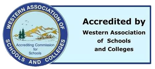 Seal of Accreditation by WASC Western Association of Schools and Colleges